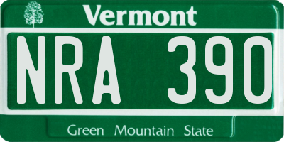 VT license plate NRA390