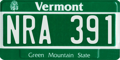 VT license plate NRA391