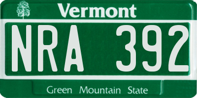 VT license plate NRA392
