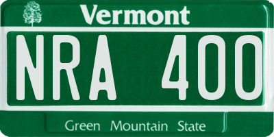 VT license plate NRA400