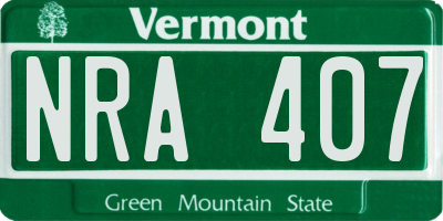 VT license plate NRA407