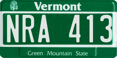 VT license plate NRA413