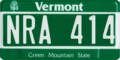 VT license plate NRA414