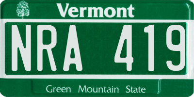 VT license plate NRA419
