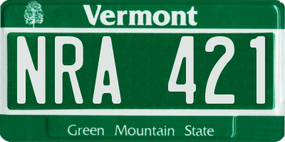 VT license plate NRA421