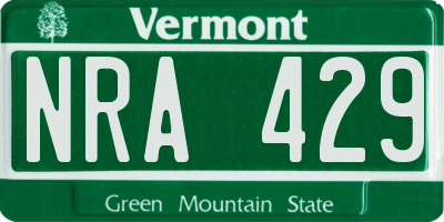VT license plate NRA429