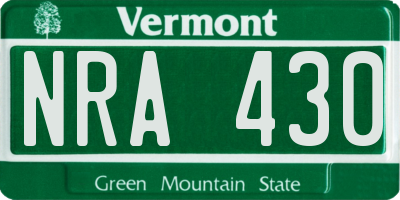 VT license plate NRA430