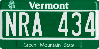 VT license plate NRA434