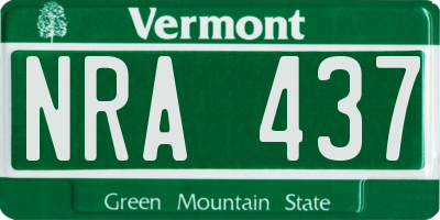VT license plate NRA437