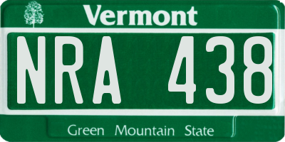 VT license plate NRA438