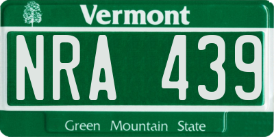 VT license plate NRA439