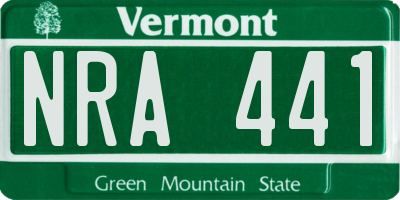 VT license plate NRA441