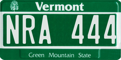 VT license plate NRA444