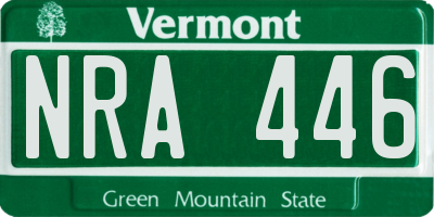 VT license plate NRA446
