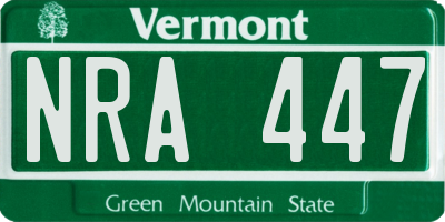 VT license plate NRA447