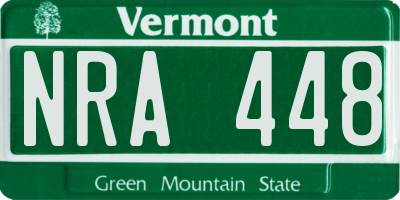 VT license plate NRA448