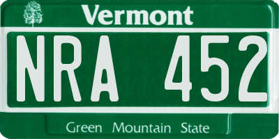 VT license plate NRA452