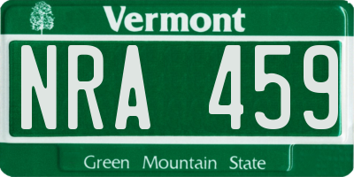 VT license plate NRA459