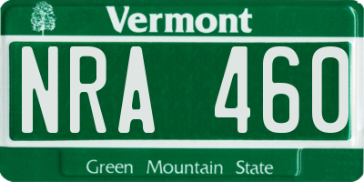 VT license plate NRA460