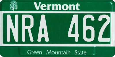 VT license plate NRA462