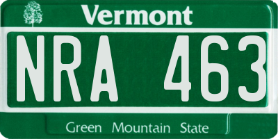 VT license plate NRA463