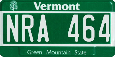 VT license plate NRA464
