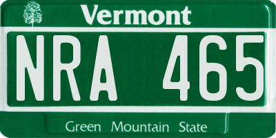 VT license plate NRA465