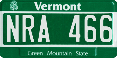 VT license plate NRA466