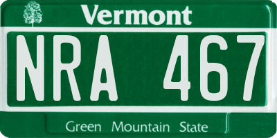 VT license plate NRA467