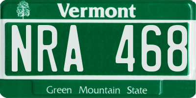 VT license plate NRA468