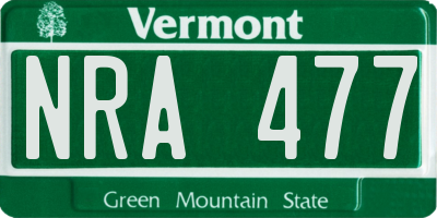 VT license plate NRA477