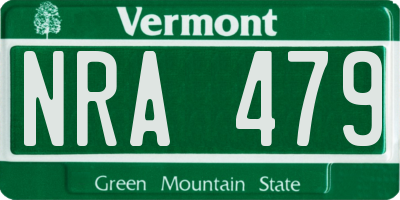 VT license plate NRA479
