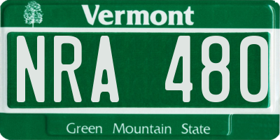 VT license plate NRA480