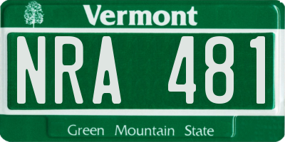 VT license plate NRA481