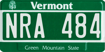 VT license plate NRA484