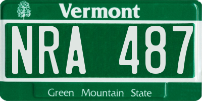 VT license plate NRA487