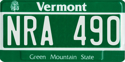VT license plate NRA490
