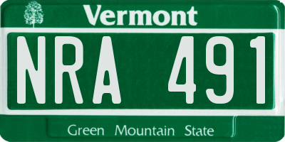 VT license plate NRA491