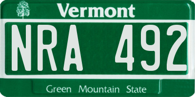 VT license plate NRA492