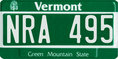 VT license plate NRA495