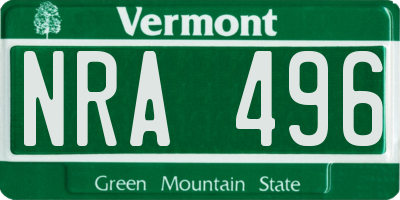 VT license plate NRA496