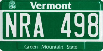VT license plate NRA498