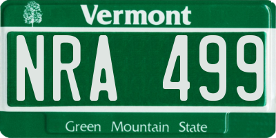 VT license plate NRA499
