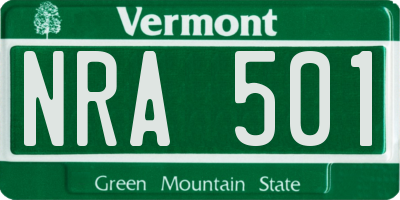 VT license plate NRA501