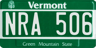 VT license plate NRA506