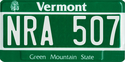 VT license plate NRA507