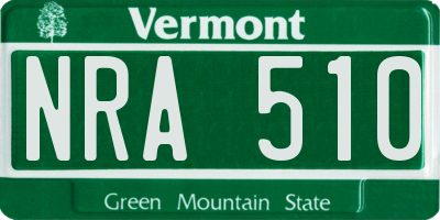 VT license plate NRA510