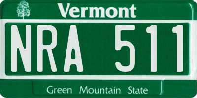 VT license plate NRA511