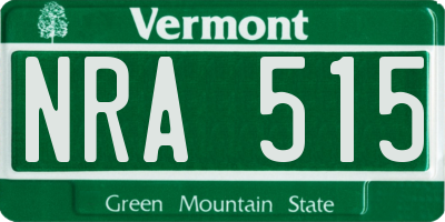 VT license plate NRA515