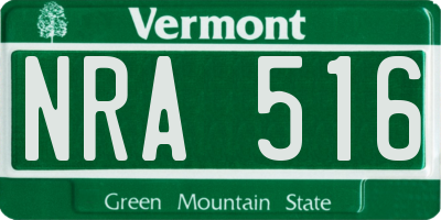 VT license plate NRA516